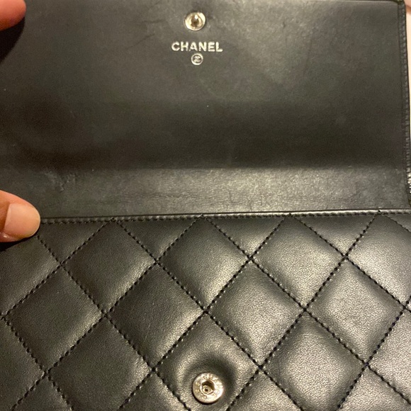 ❤️ Authentic Chanel Cambon Flap Long Wallet in Matte Black Quilted Calfskin - Picture 5 of 15